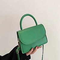 ДЕФЕКТ! Жіноча класична сумка крос-боді на ремінці через плече 6130 зелена
