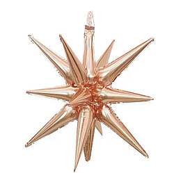 Фольгована кулька зірка 3D їжак рожеве золото 27 дюймів