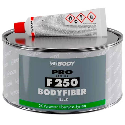 Шпаклівка зі скловолокном Body F250 Fiber 250+8г, фото 2