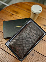 Коричневий гаманець-клатч на блискавці з блоком під картки із натуральної шкіри Marco Coverna MC086-5901С, фото 5