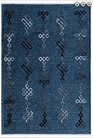 Ковер Moretti Iklim темно синий, с узором, хлопок/акрил, толщина 1 см 77*200