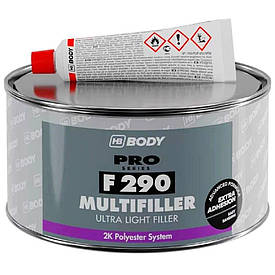 Ультралегка універсальна дрібнозерниста шпаклівка Body F290 Ultra Light Multi Filler 1л+40г