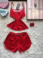 Атласная женская пижама Victoria's Secret женский костюм для дома красный Truscor