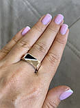 Срібна печатка кільце з золотими пластинами, фото 2