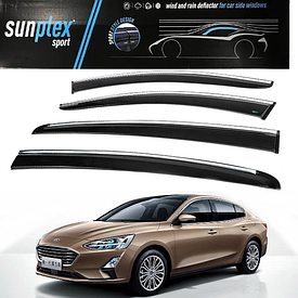 Дефлектори вікон вітровики для авто Ford Focus IV 2018-2023 з хром молдингом SUNPLEX