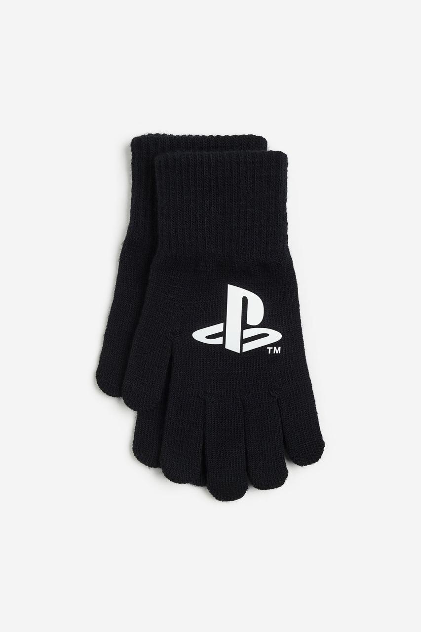 Рукавички дитячі чорні Playstation H&M 8-14 років, фото 1