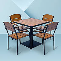 Комплект меблів для кафе "Верона" Тік 4 стільця. Металевий каркас від Mix-Line