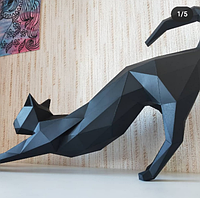 PaperKhan Конструктор із картону кішка кіт кошеня пазл орігамі паперкрафт 3D фігура полігональна набір подарок сувенір антистрес