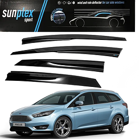Дефлектори вікон вітровики для авто Ford Focus( седан / хетчбек ) III 2011-2017 SUNPLEX
