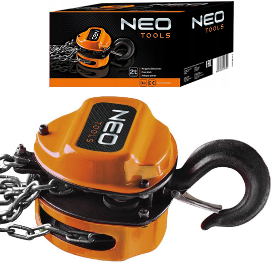Лебідка (таль) ланцюгова Neo Tools, 2000 кг, фото 1