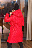 Жіноча зимова довга куртка плащівка на синтепоні 200 розміри батал, фото 7
