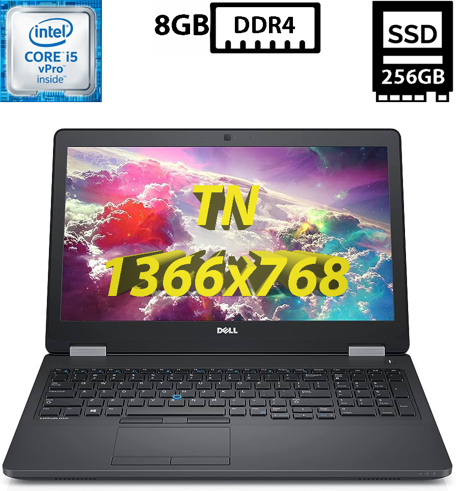 Ноутбук Dell Latitude E5570/15,6"TN(1366x768)/Intel Core i5-6300U 2.40GHz/8GB DDR4/SSD 256GB/Intel HD Graphics
