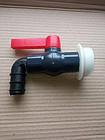 Кран для бочок 1 дюйм, шланг 32 мм (дрібна різь)