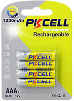 Аккумулятор PKCELL 1.2V  AAA 1200mAh NiMH Rechargeable Battery, 4 штуки в блистере цена за блистер, Q12