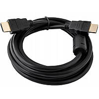 Кабель Merlion HDMI-HDMI HIGH SPEED 2.0m, v1.4, OD-7.5mm, круглый Black, коннектор Black, Q150(7254#)