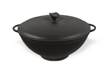 Каструля чавунна WOK з чавунною кришкою. Об'єм 8 літрів.