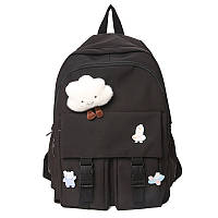 Рюкзак з карманами 3856 чоловічий жіночий дитячий шкільний портфель чорний
