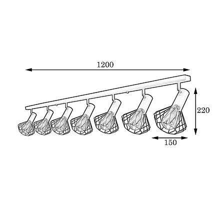 Світильник лофт MSK Electric Diadem стельовий NL 22151-7 WH, фото 3