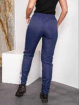 Жіночі спортивні штани з високою посадкою з плащової тканини на флісі розміри батал, фото 5