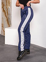 Жіночі спортивні штани з високою посадкою з плащової тканини на флісі розміри батал, фото 2