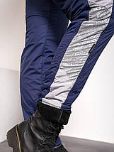 Жіночі спортивні штани з високою посадкою з плащової тканини на флісі розміри батал, фото 4