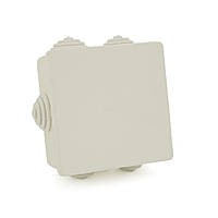 Коробка розподільна, COURBI 80х80х40 біла з кабельними введеннями, IP54 (ганяча) (31982#)