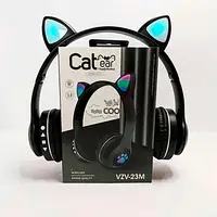 Беспроводные наушники с кошачьими ушками и RGB подсветкой Cat VZV-23 M Черные