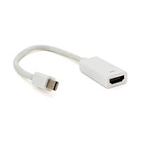 Конвертер mini Display Port (папа) на HDMI(мама) 10cm, White, 4K/2K, Пакет(17451#)