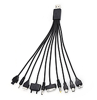 USB кабель с переходниками 10 в 1, 0,2м, Black, ОЕМ Q500(32679#)