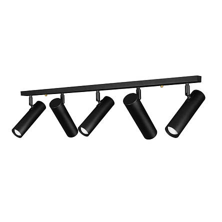 Світильник стельовий MSK Electric Telescope з повертними плафонами NL 22501-5 BK, фото 1