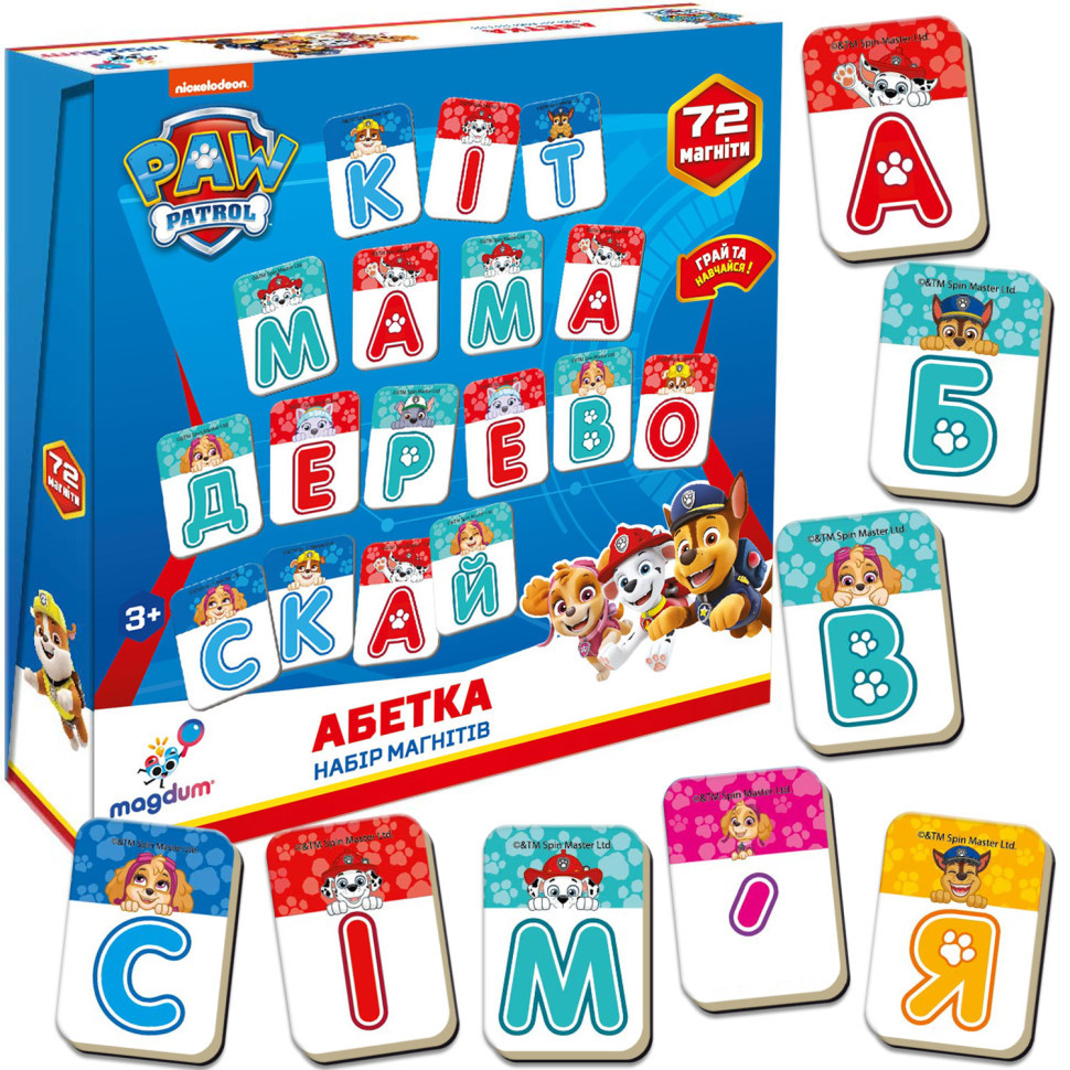 Дитячий mebelime Набір mebelime магнітів Щенячий патруль "Абетка" Magdum ML4034-12