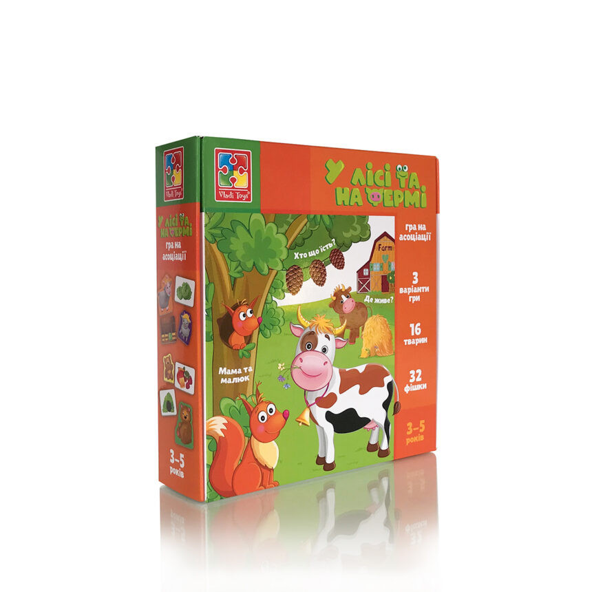 Настільна Гра mebelime асоціації "У лісі та на фермі" Vladi Toys VT1804-46 (укр)
