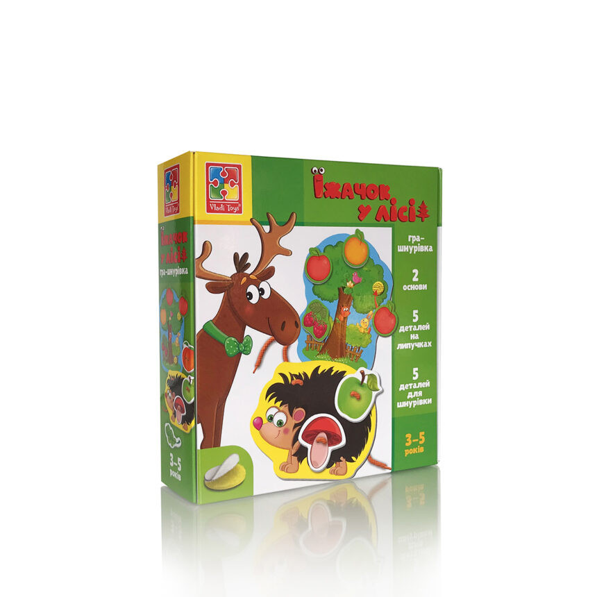 Гра mebelime -шнурівка з липучками "Їжачок у лісі" Vladi Toys VT1804-45 (укр)