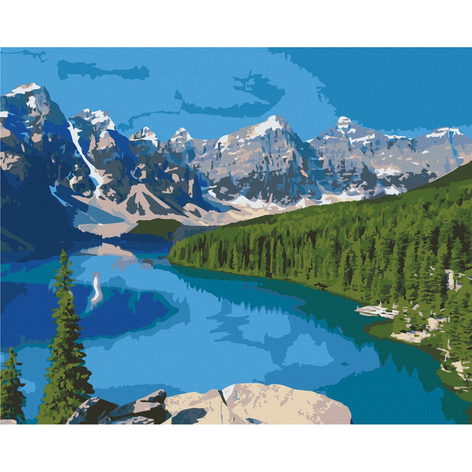 Картина за номерами mebelime "Озеро Марейн, Канада" Art Craft 10587-AC 40х50 см