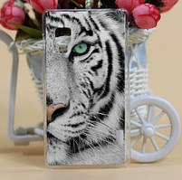 Силіконовий чохол бампер для LG L5 II Dual E455 з картинкою Білий тигр