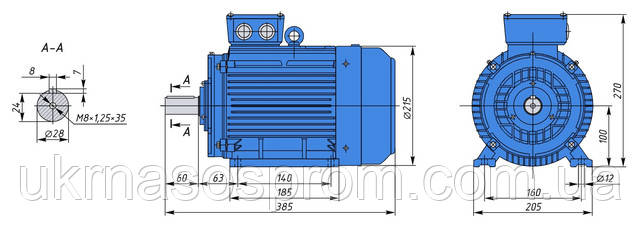 Електродвигун АІР 100 L8 1,5 кВт, 750 об/хв