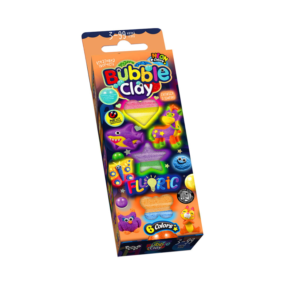 Набір mebelime для творчості "BUBBLE CLAY "FLUORIC" BBC-FL-6-01U Укр