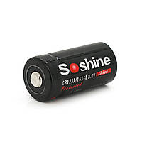 Аккумулятор 16340/CR123 Li-Ion Soshine 16340P-3.0-700 Protected, 700mAh, 3.0V, Black(34194#)