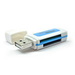 Кардридер універсальний 4в1 MERLION CRD-5BL TF/Micro SD, USB2.0, Orange Q50 (5353#)
