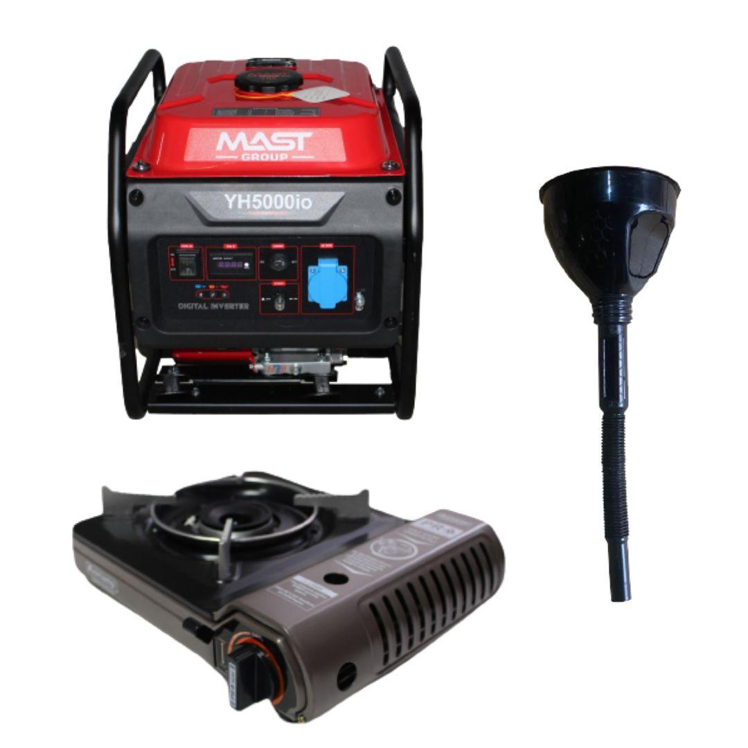 Інверторний генератор MAST GROUP YH5000io + газова плитка Orcamp CK-505, та лійка в дарунок, фото 1