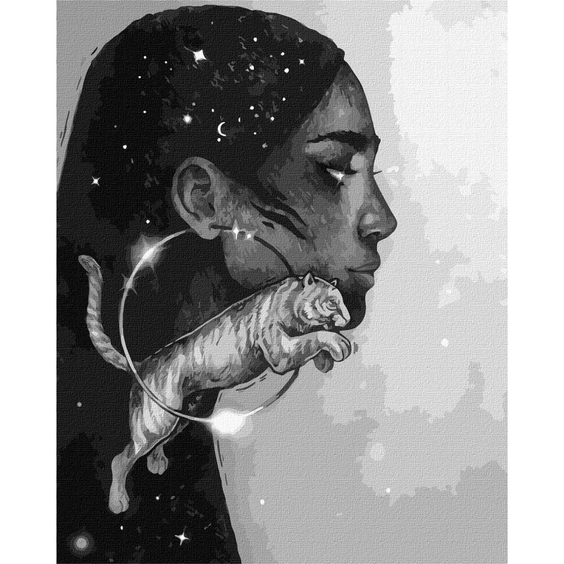 Картина за номерами mebelime "Сузір'я тиГра mebelime з фарбами металік" ©lesya_nedzelska_art Ідейка KHO4970 40х50 см