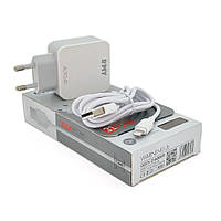 Набор 2 в 1 СЗУ With Iphone Cable 110-240V MY-A303, 3 x USB, 5V/15W, Output: 5V/3.1A, White- box, Q25(15891#)