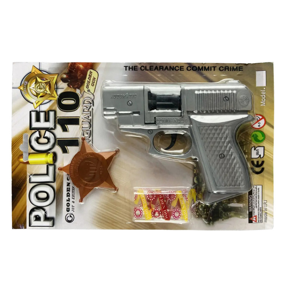 ІГра mebelime шковий пістолет з пістонами та значком "COMMANDO" Golden Gun 283GG