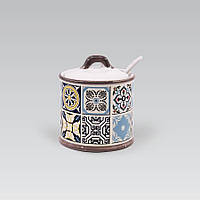 Цукорниця керамічна Maestro MR-20005-09 Holiday in Porto 300 мл з кришкою і ложкою