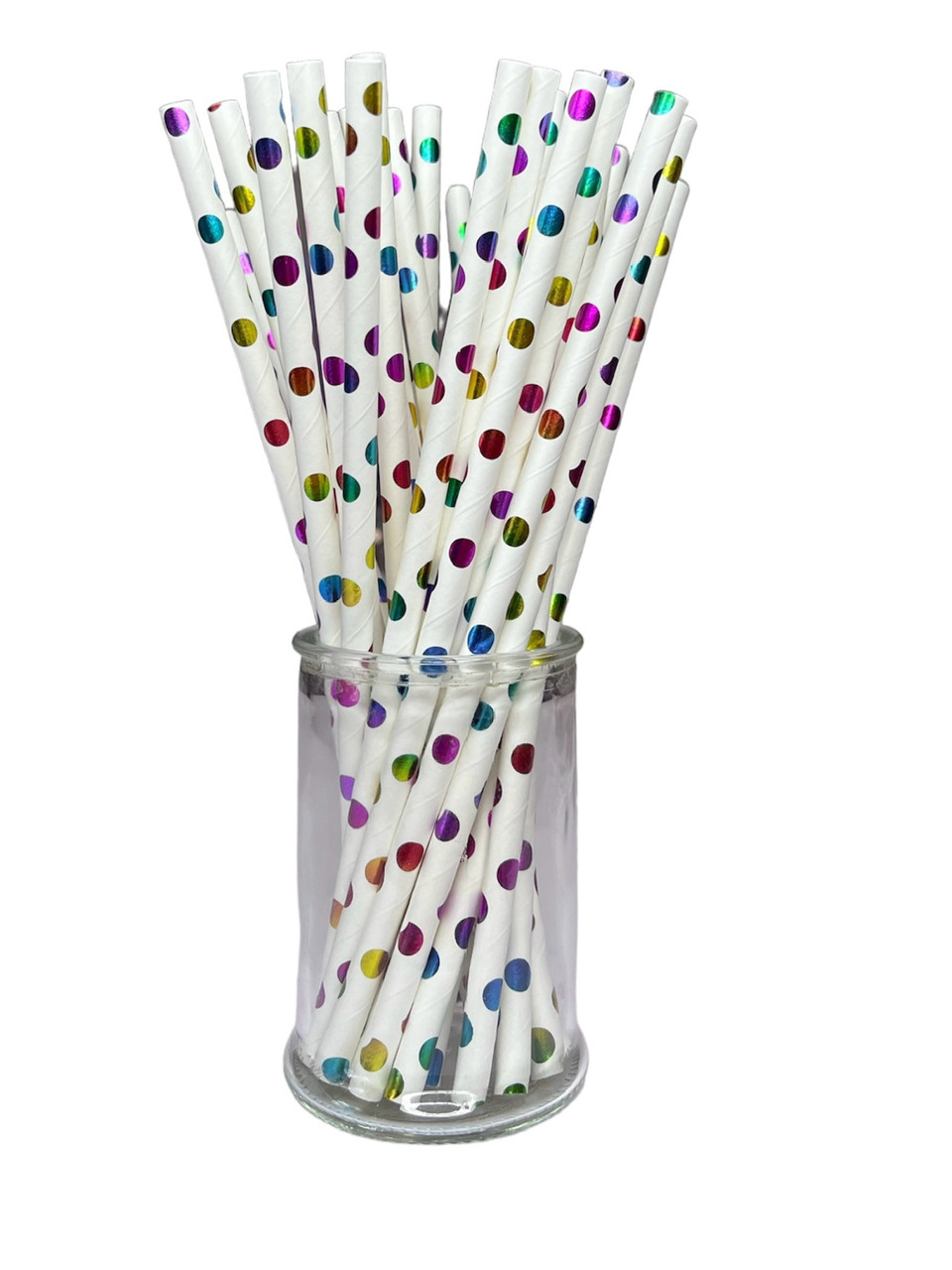 Паперові трубочки для напоїв Кольоровий горох, 25 шт./пач.