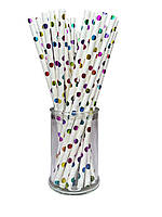 Паперові трубочки для напоїв Кольоровий горох, 25 шт./пач.