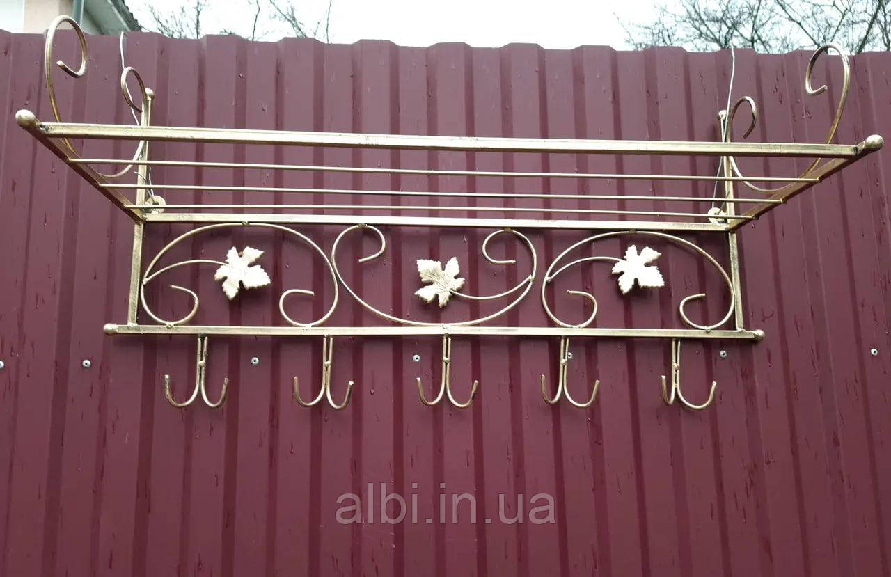 Вішалка кована настінна середня "Трубка" 83см