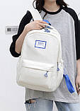 Рюкзак Fashion Maoch чоловічий жіночий дитячий шкільний портфель молочний білий, фото 5