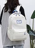 Рюкзак Fashion Maoch чоловічий жіночий дитячий шкільний портфель молочний білий, фото 6