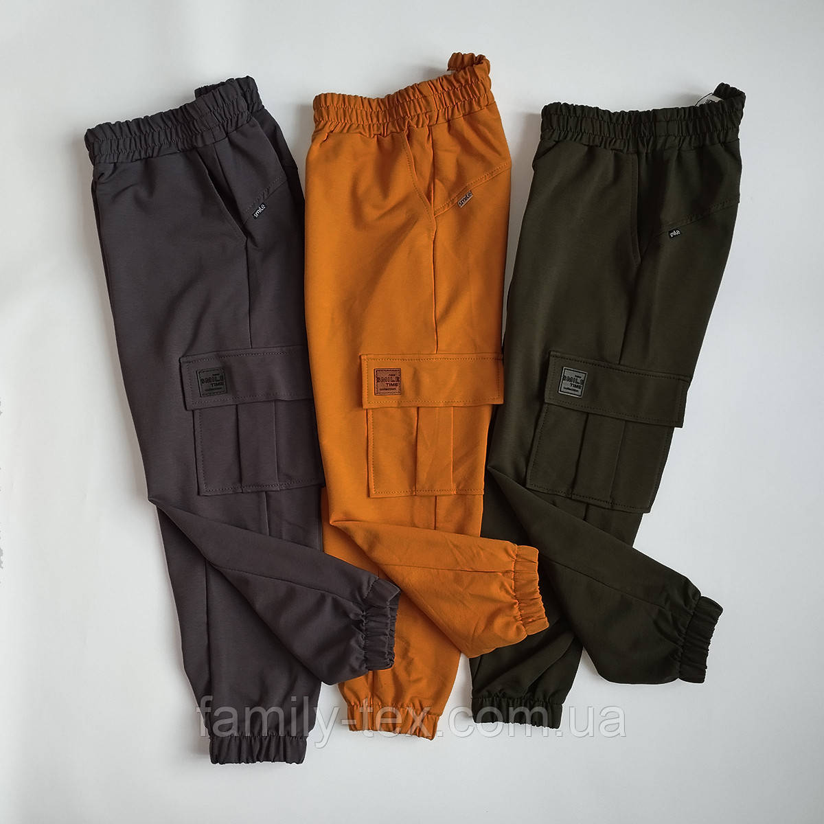 Штани джогери для хлопчика з кишенями на резинці Flap SmileTime, фото 1
